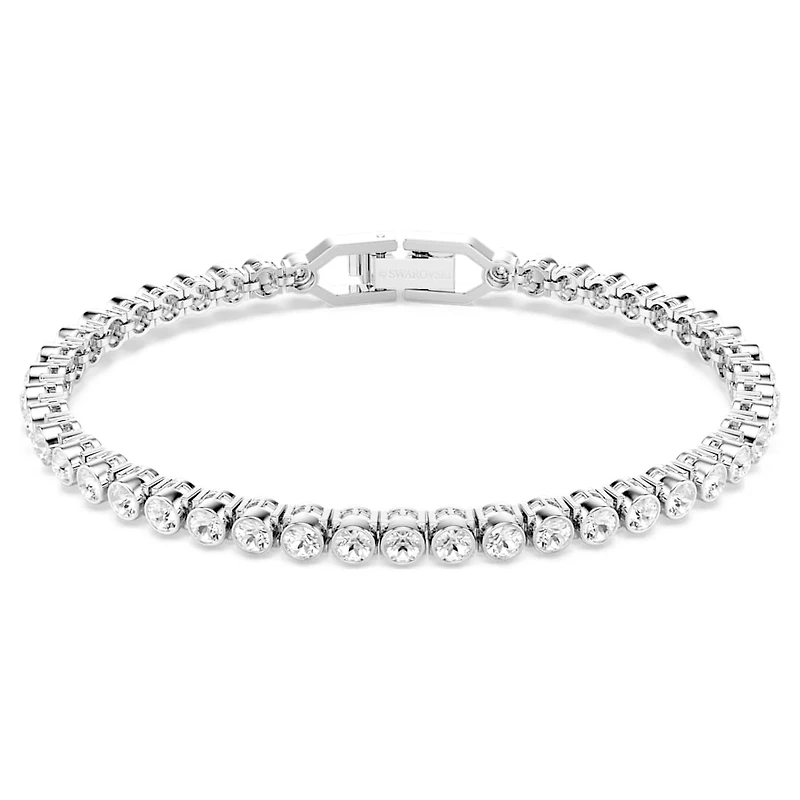 Imber Emily Tennis bracelet, Round cut, White, Rhodium plated by SWAROVSKI