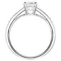 Attract ring, Round cut, Pavé, White, Rhodium plated by SWAROVSKI
