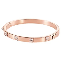 Dextera bangle, Pavé, White, Rose gold-tone plated by SWAROVSKI