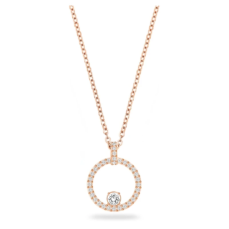 Creativity pendant, White, Rose gold-tone plated by SWAROVSKI