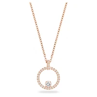 Creativity pendant, White, Rose gold-tone plated by SWAROVSKI