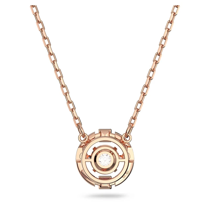 Una necklace, Round cut, White, Rose gold-tone plated by SWAROVSKI