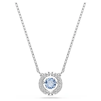 Una necklace, Round cut, Blue, Rhodium plated by SWAROVSKI