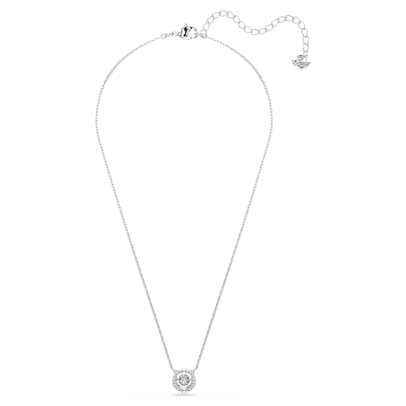 Una necklace, Round cut, Blue, Rhodium plated by SWAROVSKI