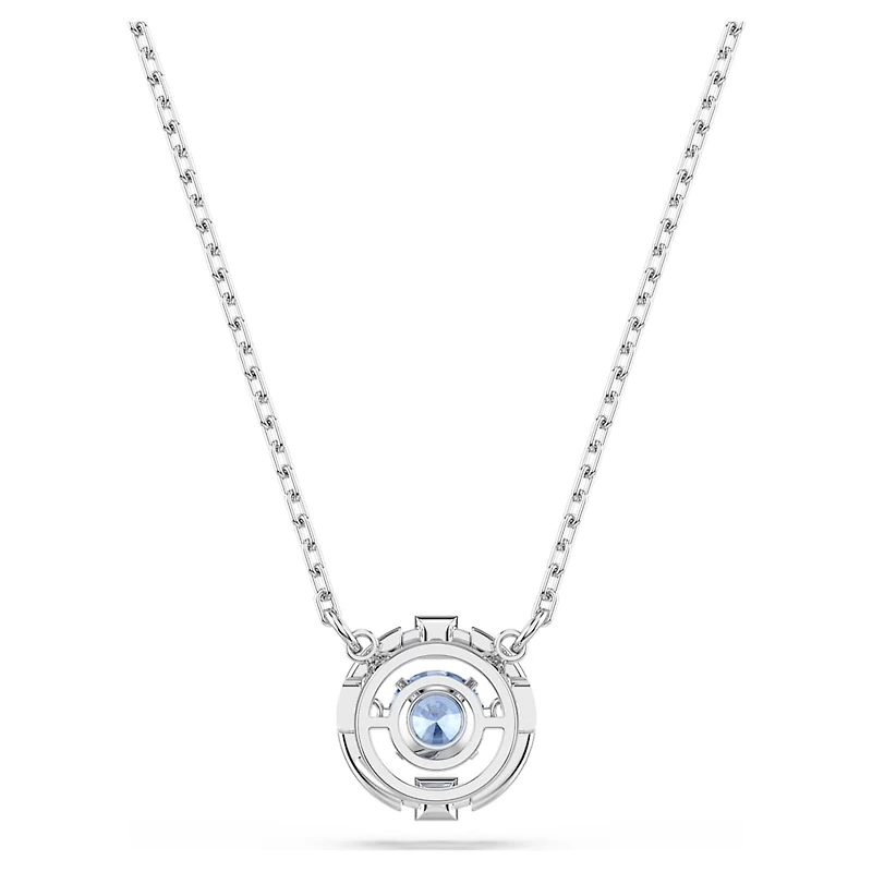Una necklace, Round cut, Blue, Rhodium plated by SWAROVSKI