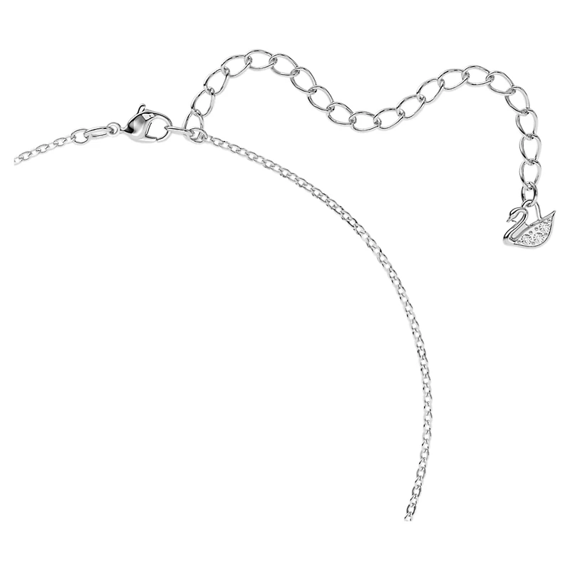 Swan pendant, Swan, Black, Rhodium plated by SWAROVSKI