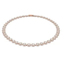 Una Angelic necklace, Round cut, Medium, White, Rose gold-tone plated by SWAROVSKI