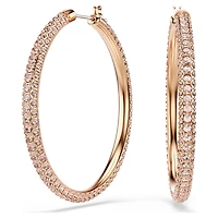 Dextera hoop earrings, Pavé, Large, White