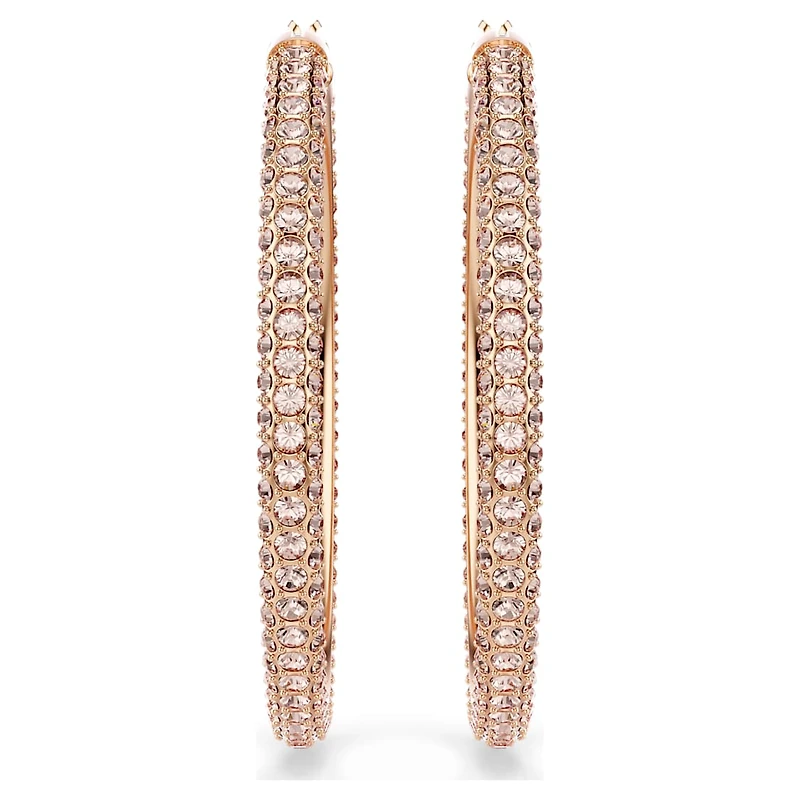 Dextera hoop earrings, Pavé, Large, White