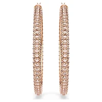 Dextera hoop earrings, Pavé, Large, White