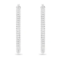 Dextera hoop earrings, Pavé, Large, White