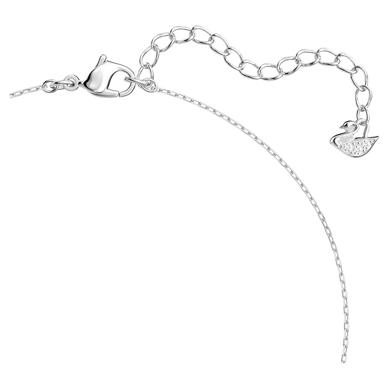 Stilla Attract necklace, Round cut, White, Rhodium plated by SWAROVSKI