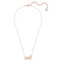 Lifelong Bow pendant, Bow, White, Mixed metal finish by SWAROVSKI