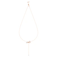 Lifelong Bow necklace, Bow, White, Mixed metal finish by SWAROVSKI