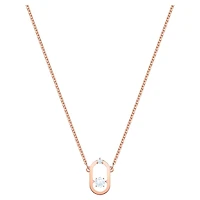 Una necklace, Round cut, Oval shape, White, Rose gold-tone plated by SWAROVSKI
