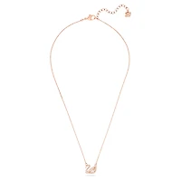 Swan necklace, Swan, Pink, Rose gold-tone plated by SWAROVSKI