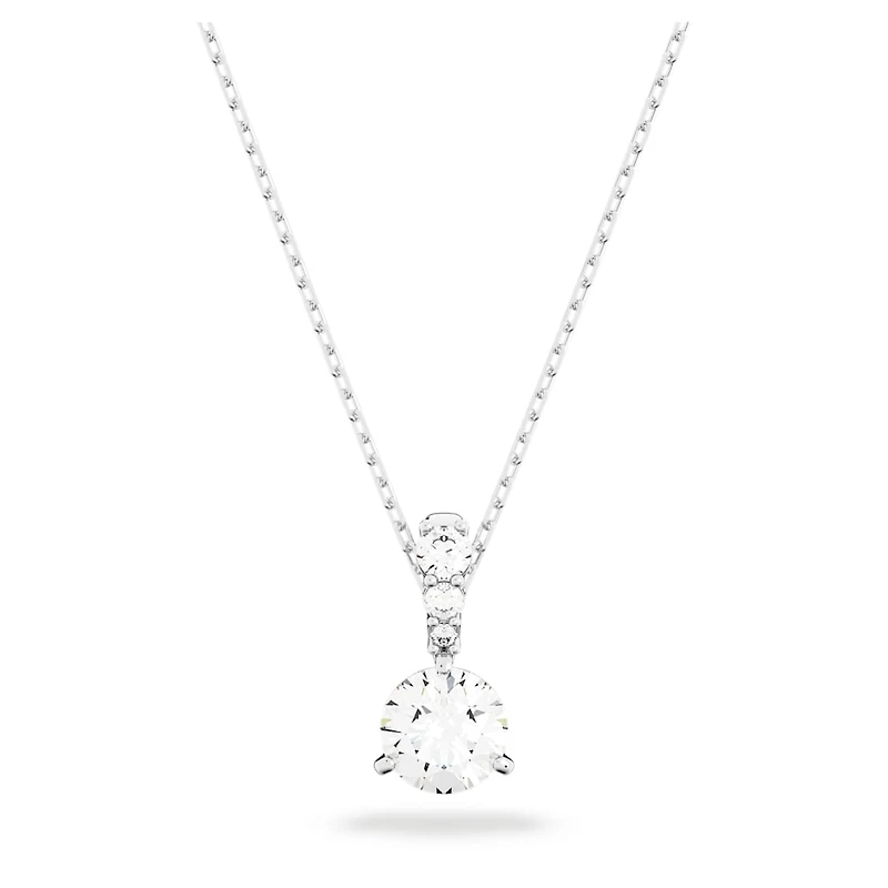 Stilla pendant, Round cut, White, Rhodium plated by SWAROVSKI