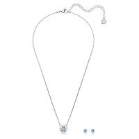 Una set, Round cut, Blue, Rhodium plated by SWAROVSKI