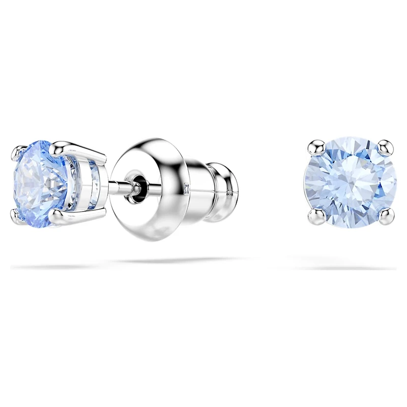 Una set, Round cut, Blue, Rhodium plated by SWAROVSKI