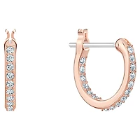 Symbolica drop earrings, Star, White, Rose gold-tone plated by SWAROVSKI
