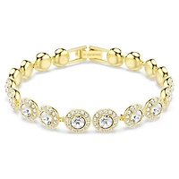 Una Angelic bracelet, Round cut, Pavé, Medium, White, Gold-tone plated by SWAROVSKI
