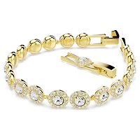 Una Angelic bracelet, Round cut, Pavé, Medium, White, Gold-tone plated by SWAROVSKI