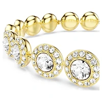 Una Angelic bracelet, Round cut, Pavé, Medium, White, Gold-tone plated by SWAROVSKI