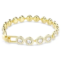 Una Angelic bracelet, Round cut, Pavé, Medium, White, Gold-tone plated by SWAROVSKI