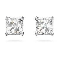 Stilla Attract stud earrings, Square cut, White