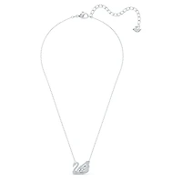Swan necklace, White, Rhodium plated by SWAROVSKI