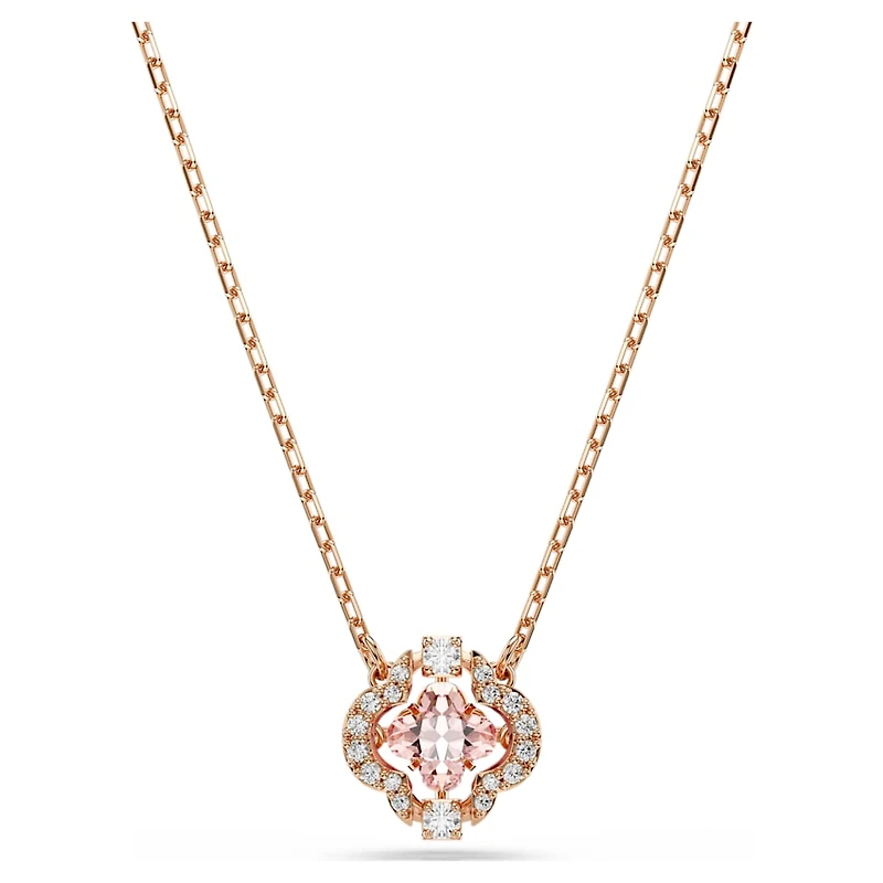Una necklace, Clover, Pink, Rose gold-tone plated by SWAROVSKI
