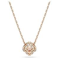 Una necklace, Clover, Pink, Rose gold-tone plated by SWAROVSKI