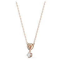 Lifelong Heart pendant, White, Rose gold-tone plated by SWAROVSKI