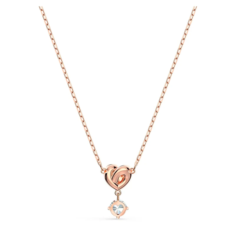 Lifelong Heart pendant, White, Rose gold-tone plated by SWAROVSKI
