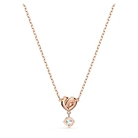 Lifelong Heart pendant, White, Rose gold-tone plated by SWAROVSKI