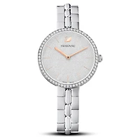 Cosmopolitan watch, Swiss Made, Metal bracelet, Silver Tone, Stainless steel by SWAROVSKI
