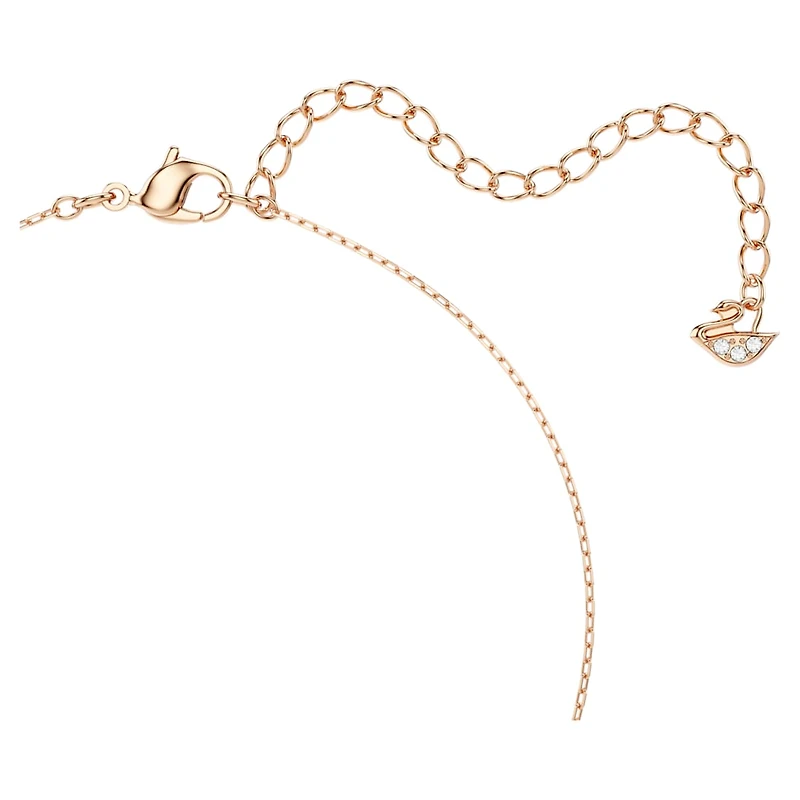 Hyperbola necklace, Infinity and heart, White, Mixed metal finish by SWAROVSKI