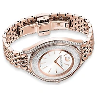 Crystalline aura watch, Swiss Made, Metal bracelet, Rose gold tone, Rose gold-tone finish by SWAROVSKI