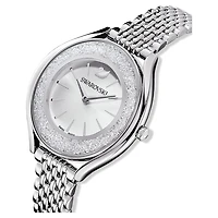 Crystalline aura watch, Swiss Made, Metal bracelet, Silver Tone, Stainless steel by SWAROVSKI