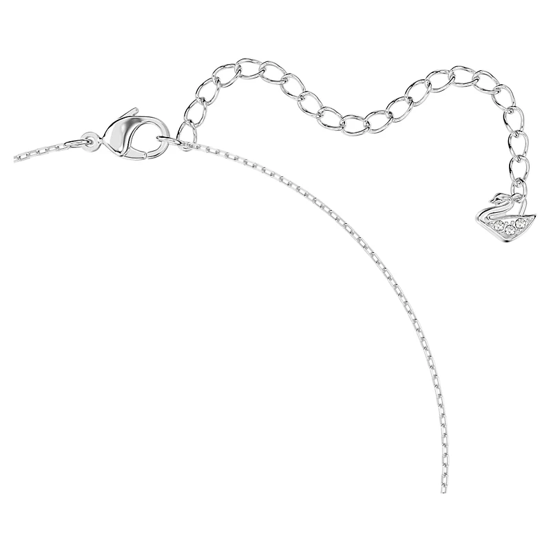 Dazzling Swan necklace, Swan, Blue, Rhodium plated by SWAROVSKI