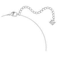 Dazzling Swan necklace, Swan, Blue, Rhodium plated by SWAROVSKI