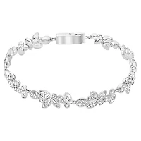 Diapason bracelet, Mixed cuts, White, Rhodium plated by SWAROVSKI