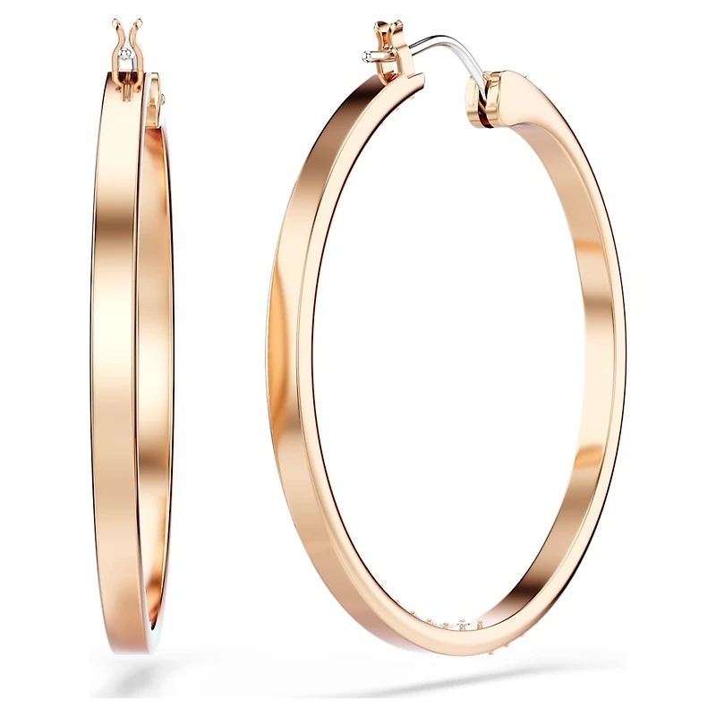 Sommerset hoop earrings, White, Rose gold-tone plated by SWAROVSKI