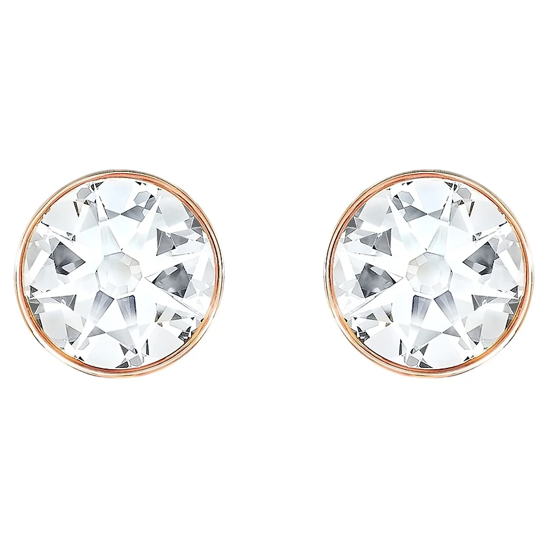 Forward earring jackets, Round cut, White, Rose gold-tone plated by SWAROVSKI