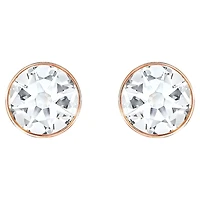 Forward earring jackets, Round cut, White, Rose gold-tone plated by SWAROVSKI