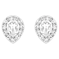Latisha earring jackets, Pear cut, White, Rhodium plated by SWAROVSKI