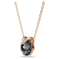 Bella V pendant, Round cut, Grey, Rose gold-tone plated by SWAROVSKI
