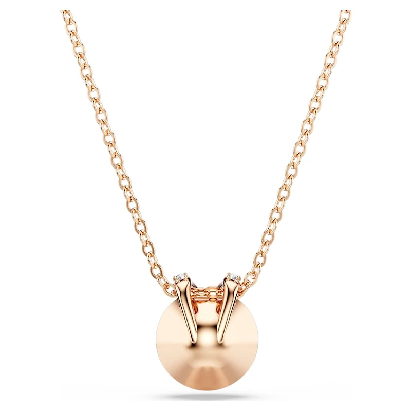 Bella V pendant, Round cut, Grey, Rose gold-tone plated by SWAROVSKI