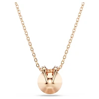Bella V pendant, Round cut, Grey, Rose gold-tone plated by SWAROVSKI