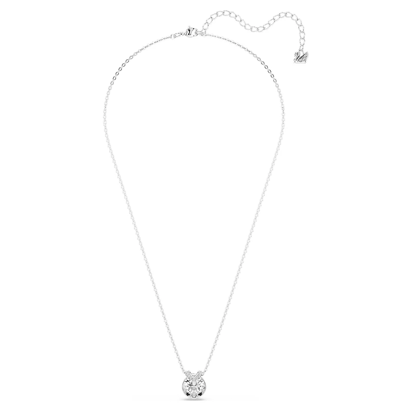 Bella V pendant, Round cut, White, Rhodium plated by SWAROVSKI